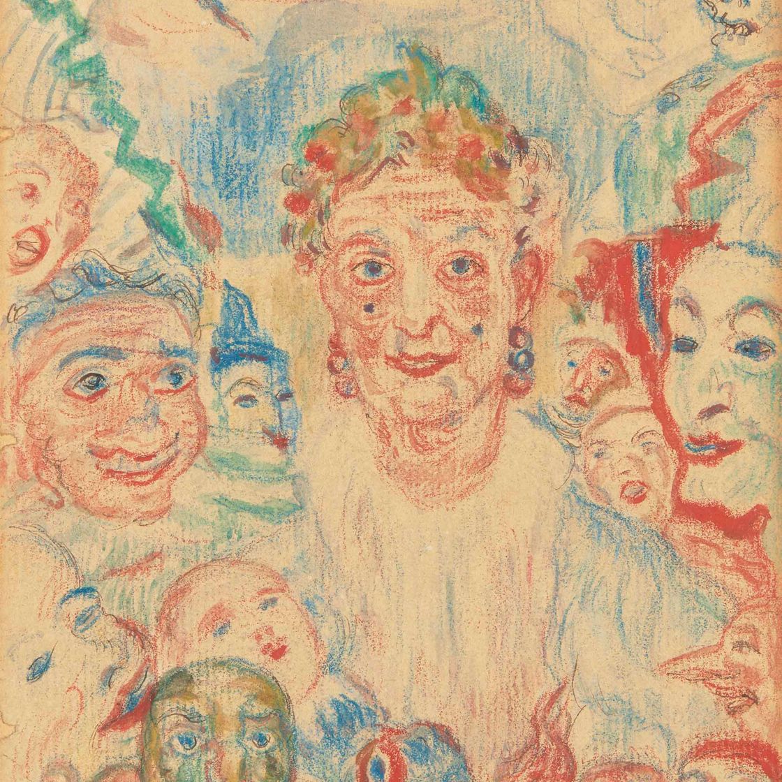 James Ensor — Старая дама в масках
