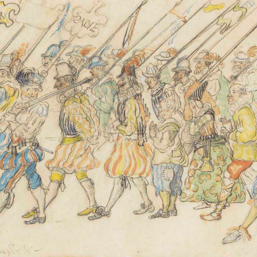 James Ensor — Проект для кортежа репрезентантов Мориса де Нассау в Остенде после битвы в Ньюпорте (III)