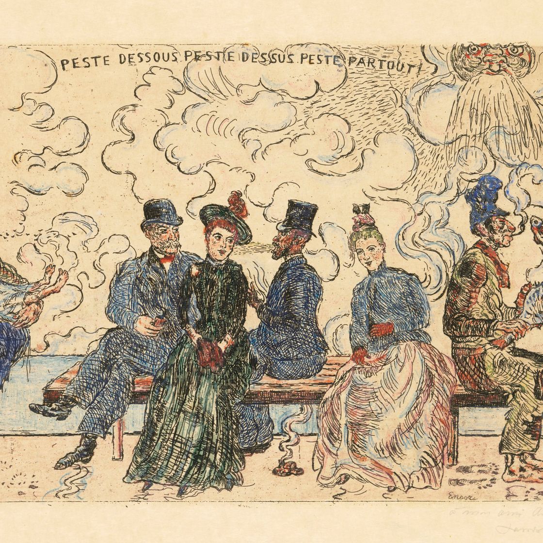James Ensor — Чума на суше, Чума на суше, Чума снаружи (Загрязнение снизу, загрязнение сверху, Загрязнение повсюду)