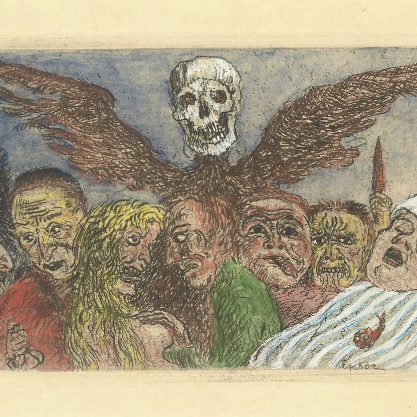 James Ensor — Капитолийские пещеры, принадлежащие Смерти, из Капитолийских пещер (D., T. 126; E. 131)
