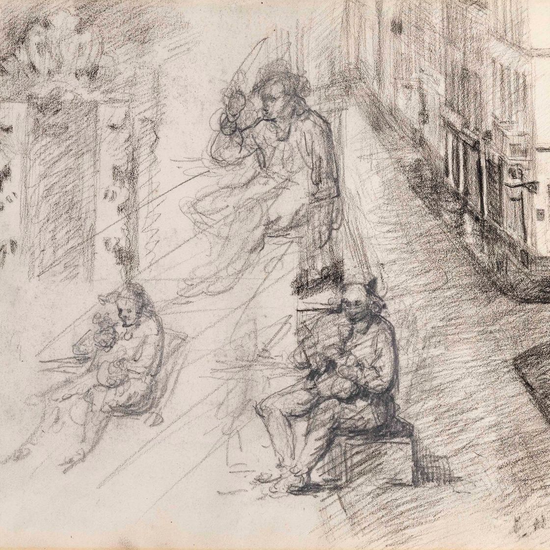 James Ensor — Улица Фландрии в Остенде (прямая ) ; Ателье ( обратная сторона ), изображение 1