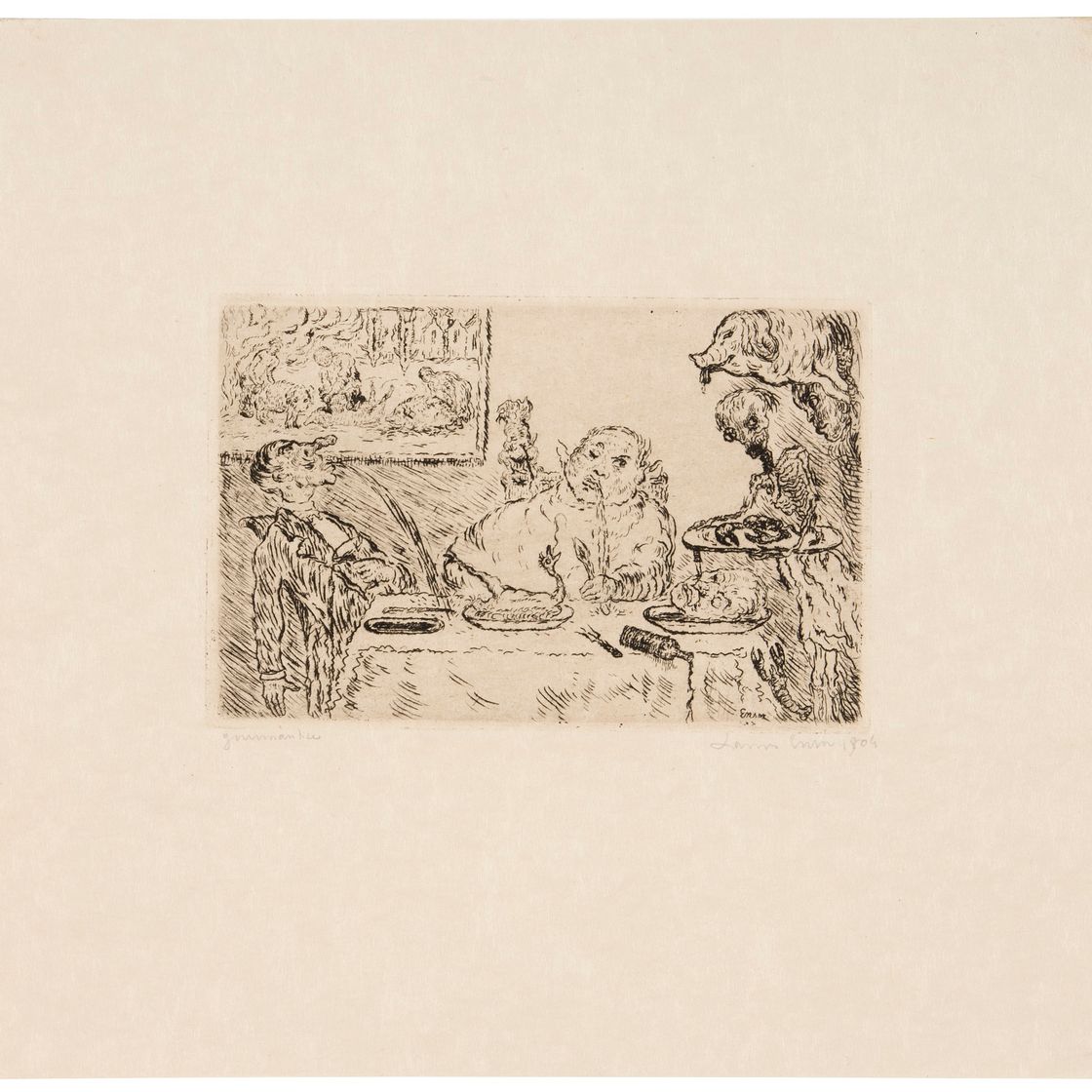 James Ensor — "Ла Гурман" ("Обжорство") из "Смертных грехов" ("Les Péchés capitaux")