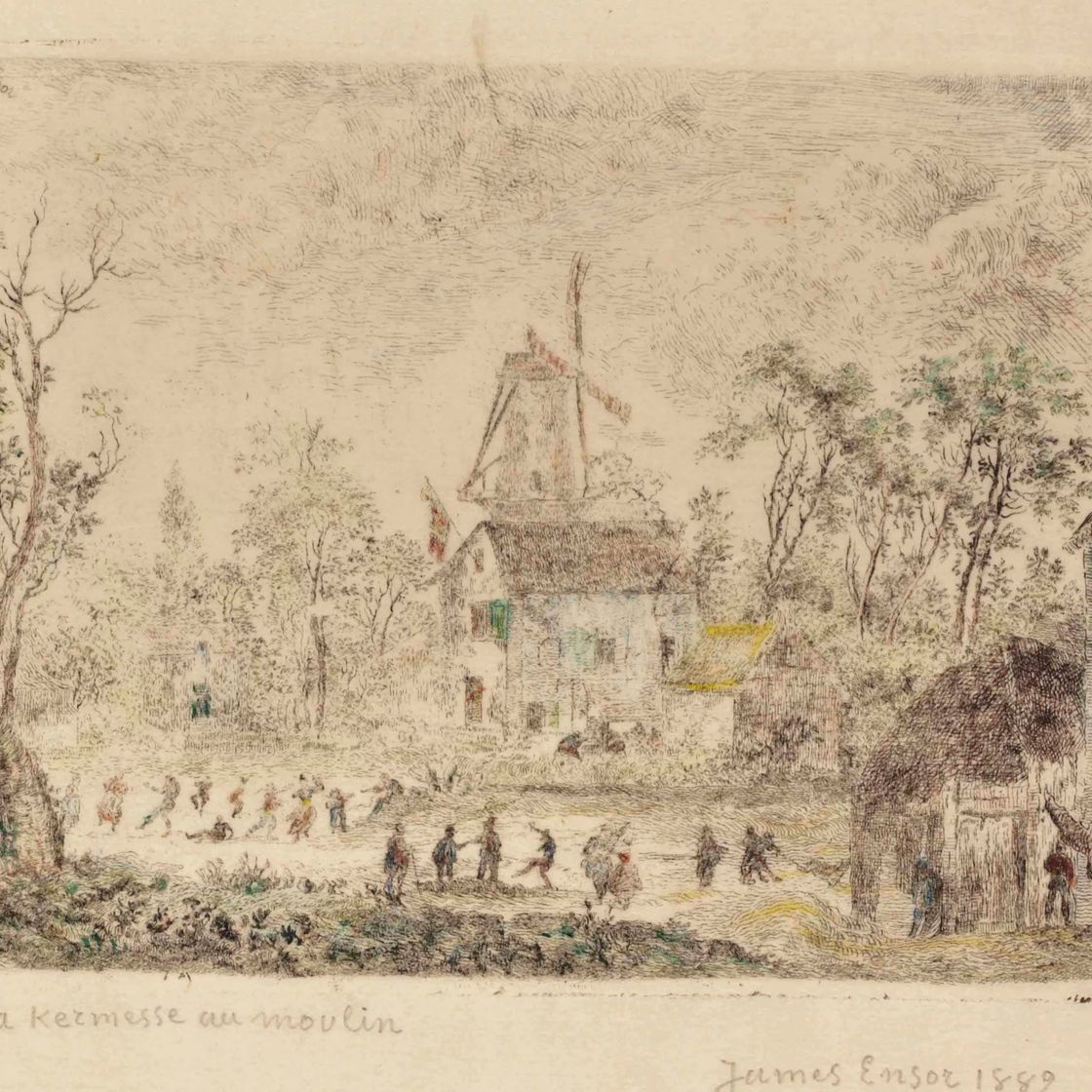 James Ensor — La kermesse au moulin (Деревенская ярмарка у ветряной мельницы)