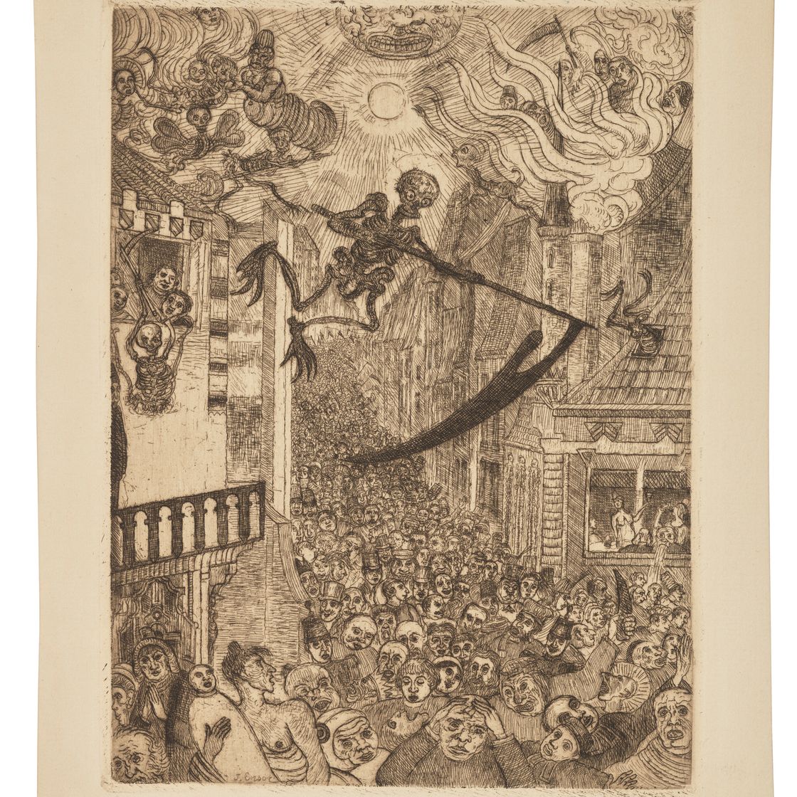 James Ensor — Смерть наполняет собой группу людей