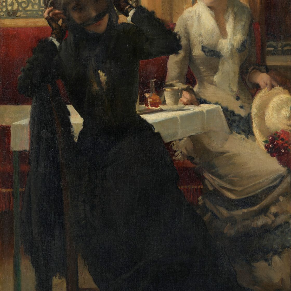 James Jacques Joseph Tissot — Двое женщин в кафе или Молодая вдова, изображение 1