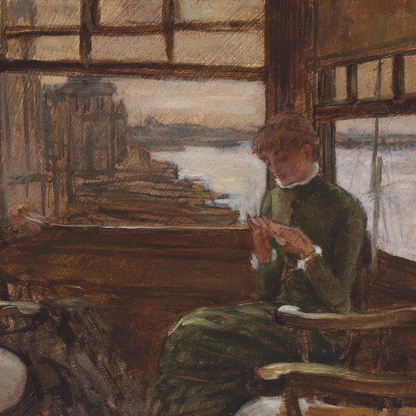 James Jacques Joseph Tissot — Этюд Кэтлин Ньютон в таверне на берегу Темзы