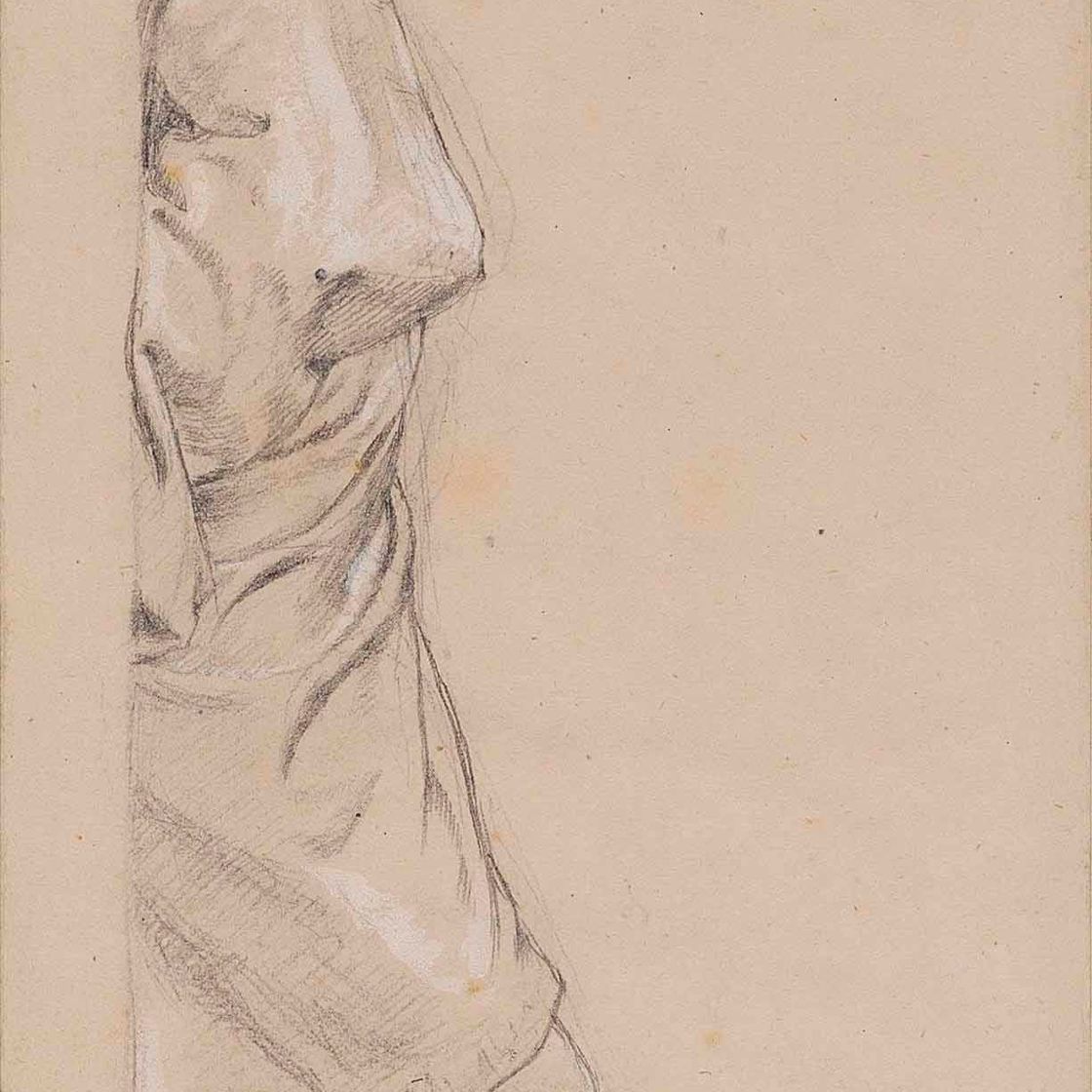 James Jacques Joseph Tissot — Стоящий юноша в костюме эпохи Возрождения, изображенный в профиль, лицом направо, с дополнительным изучением руки