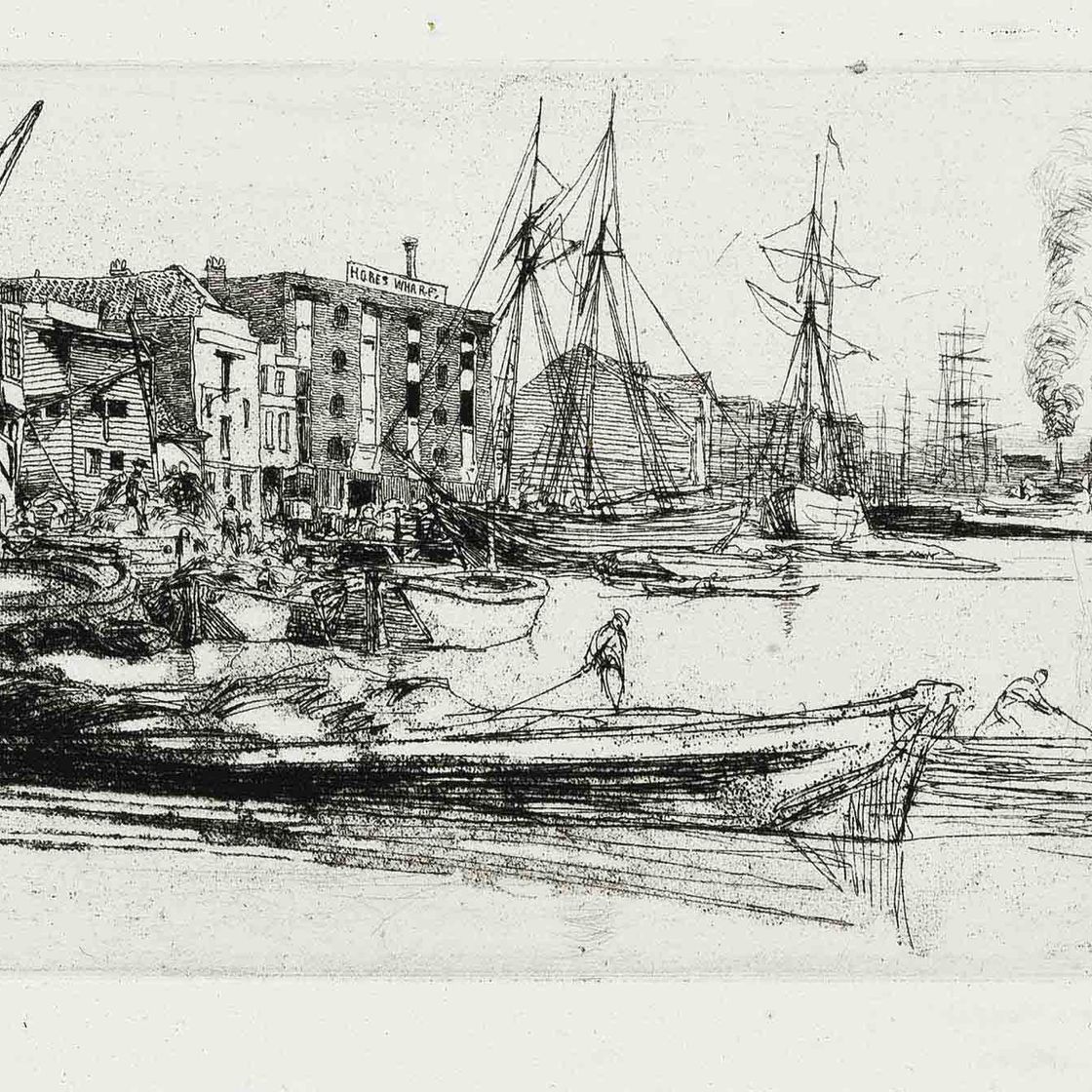 James McNeill Whistler — Склады на Темзе, из декораций к фильму "Темза" (Кеннеди, 38)