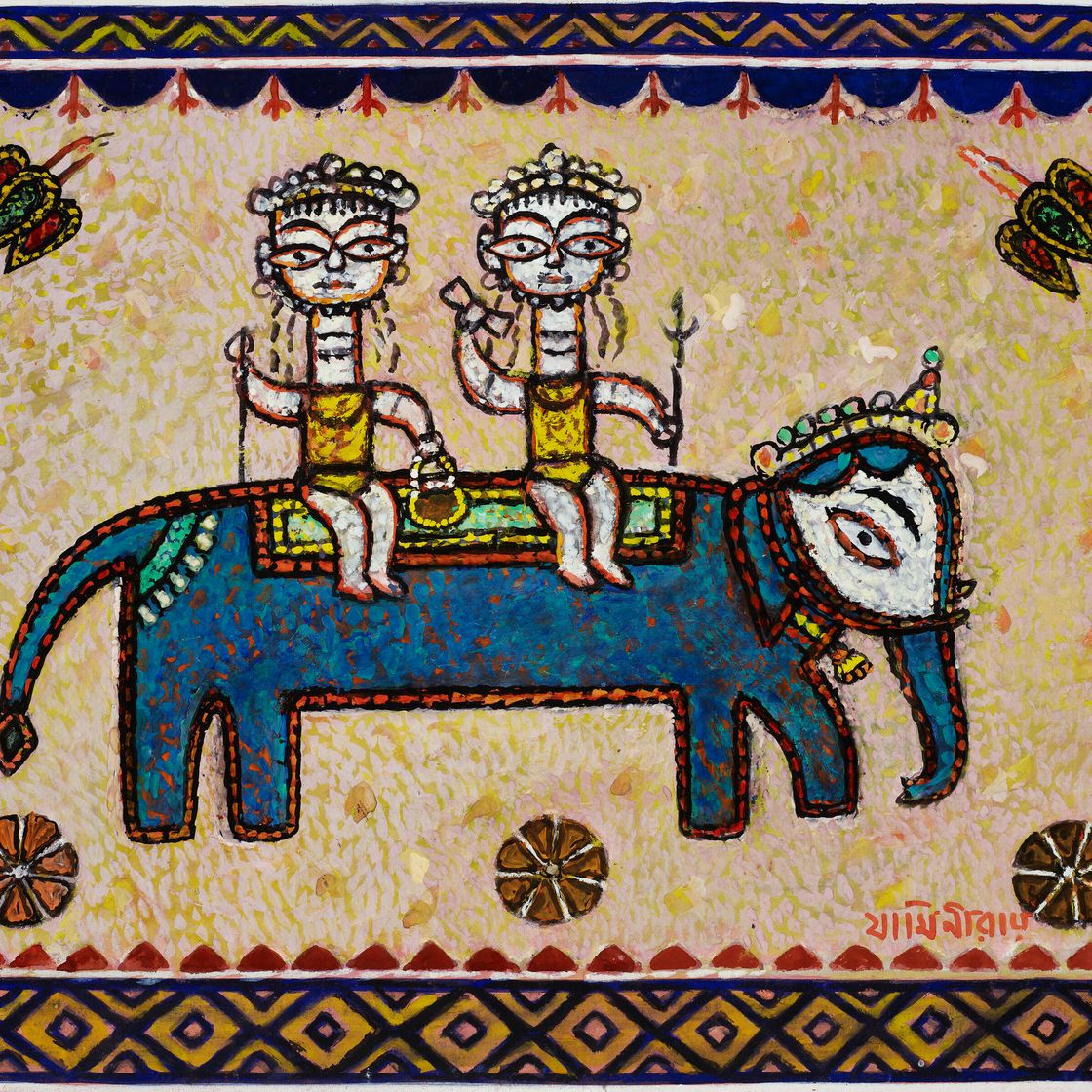 Jamini Roy — Без названия (Всадники на слонах)