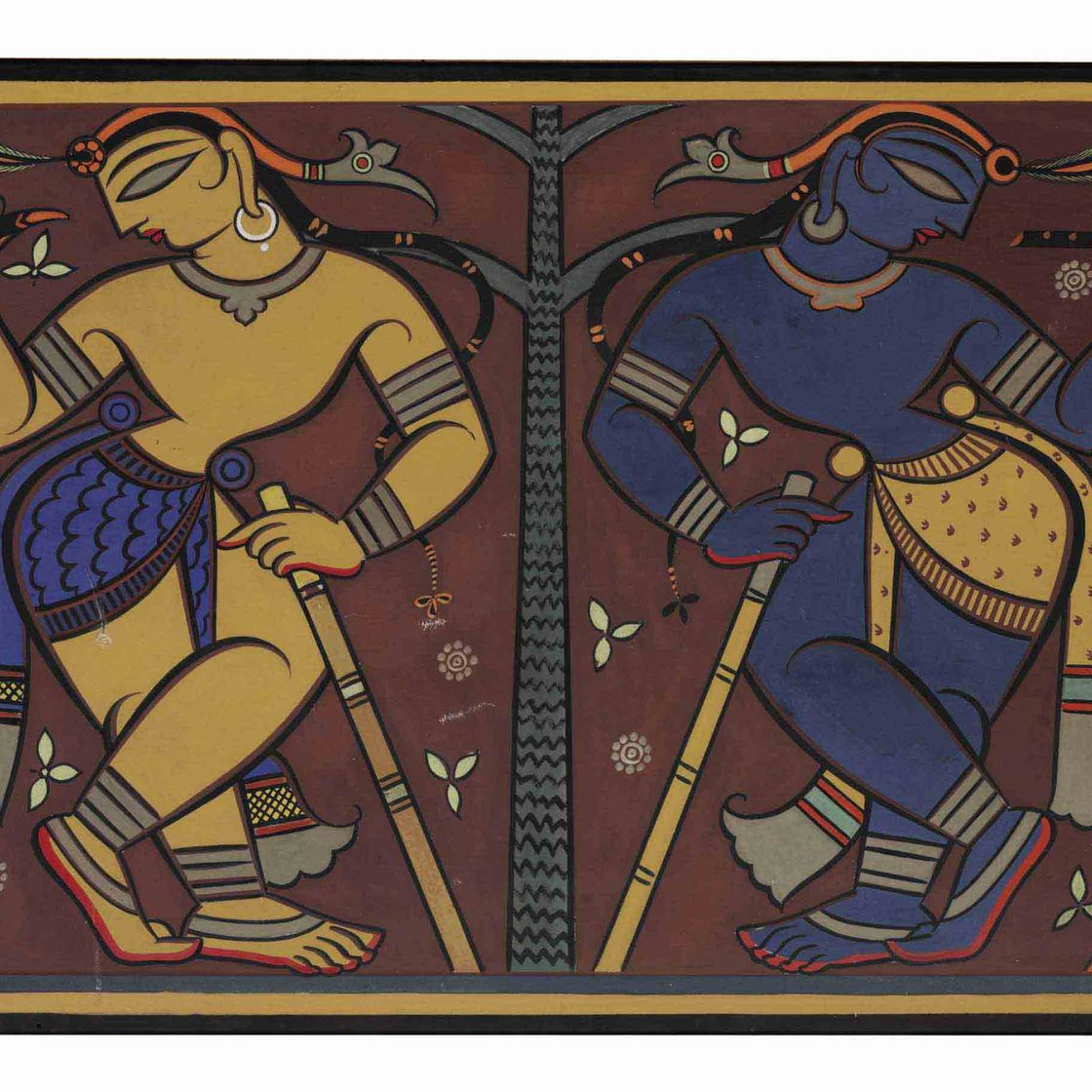 Jamini Roy — Без названия (Кришна и Баларама)