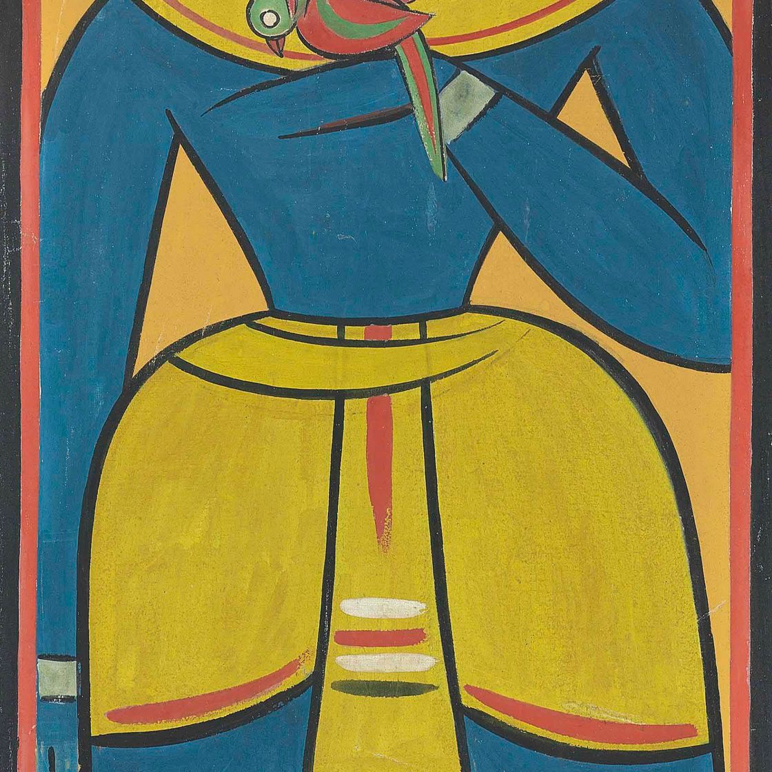 Jamini Roy — Без названия (Кришна с попугаем)