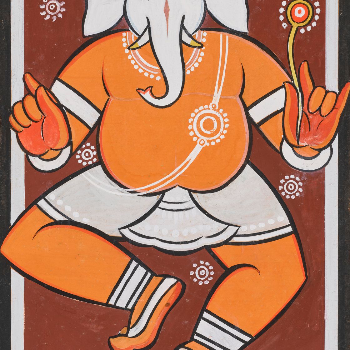 Jamini Roy — Без названия (Танцующий Ганеша)