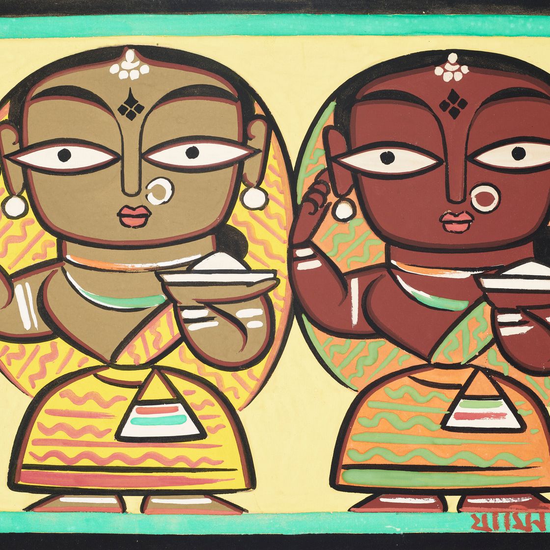 Jamini Roy — Без названия (Две женщины)