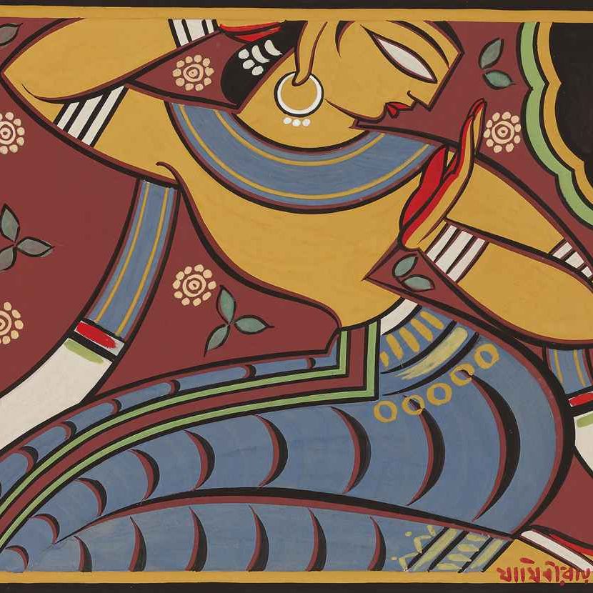Jamini Roy — Без названия (поклоняющийся)