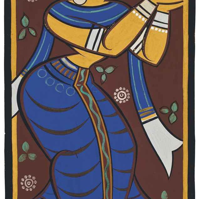 Jamini Roy — Без названия (поклоняющийся)