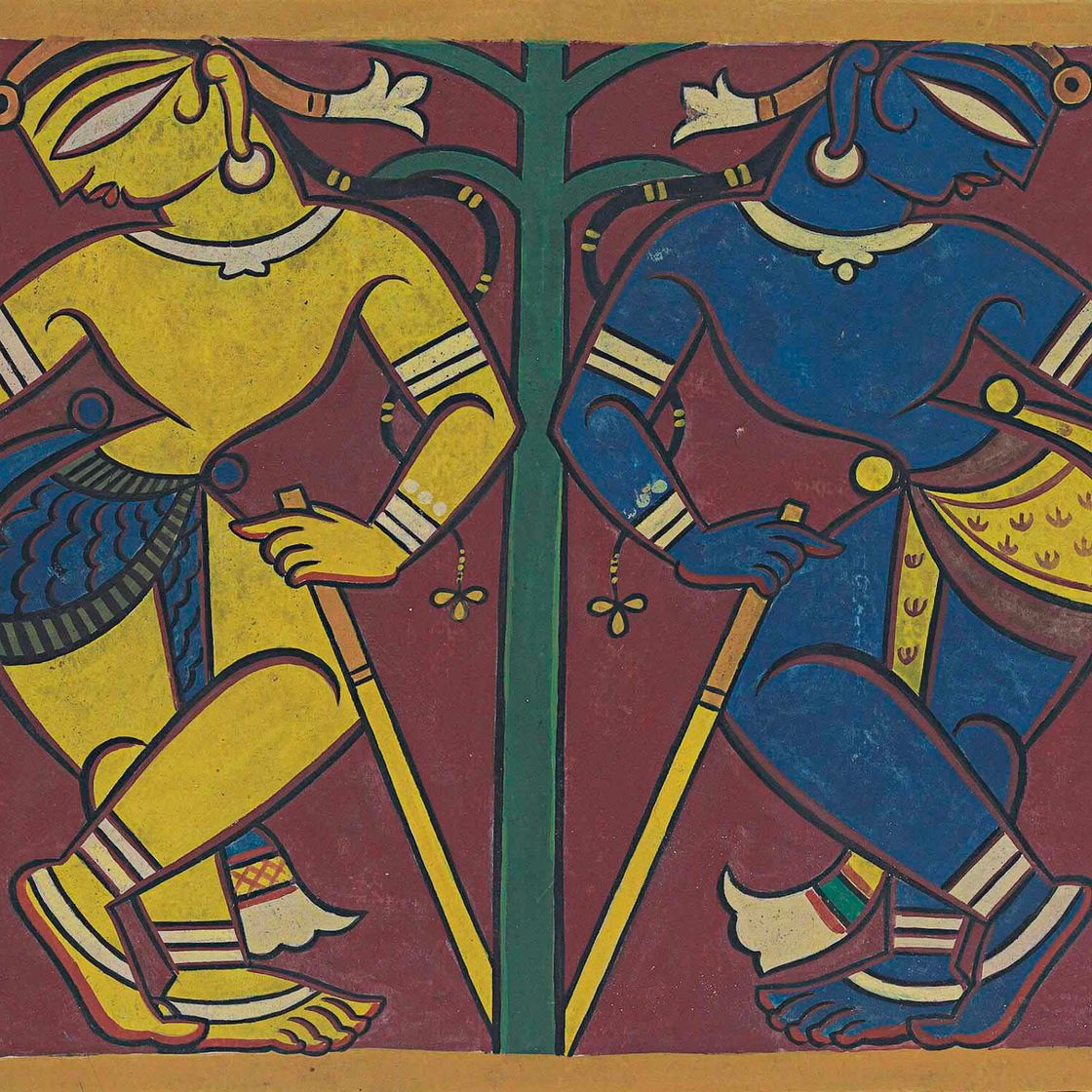 Jamini Roy — Без названия (Кришна и Баларам)