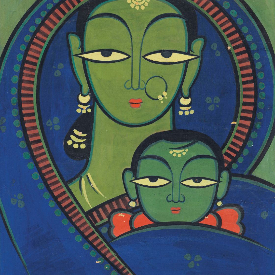 Jamini Roy — Без названия (Мать и дитя)
