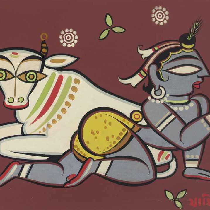 Jamini Roy — Без названия (Кришна с масляным шариком)