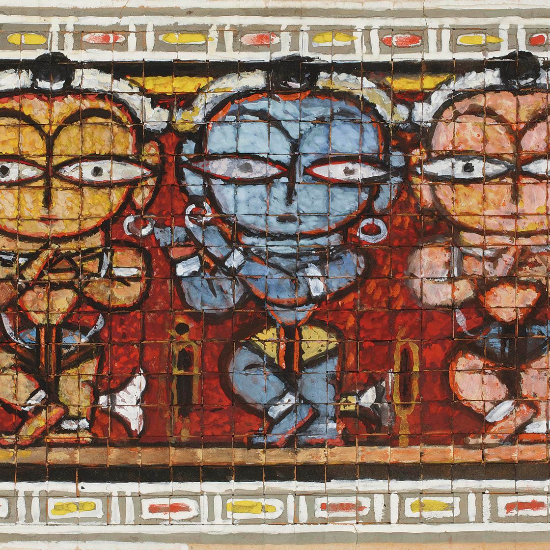 Jamini Roy — Без названия (Кришна и сопровождающие его лица)