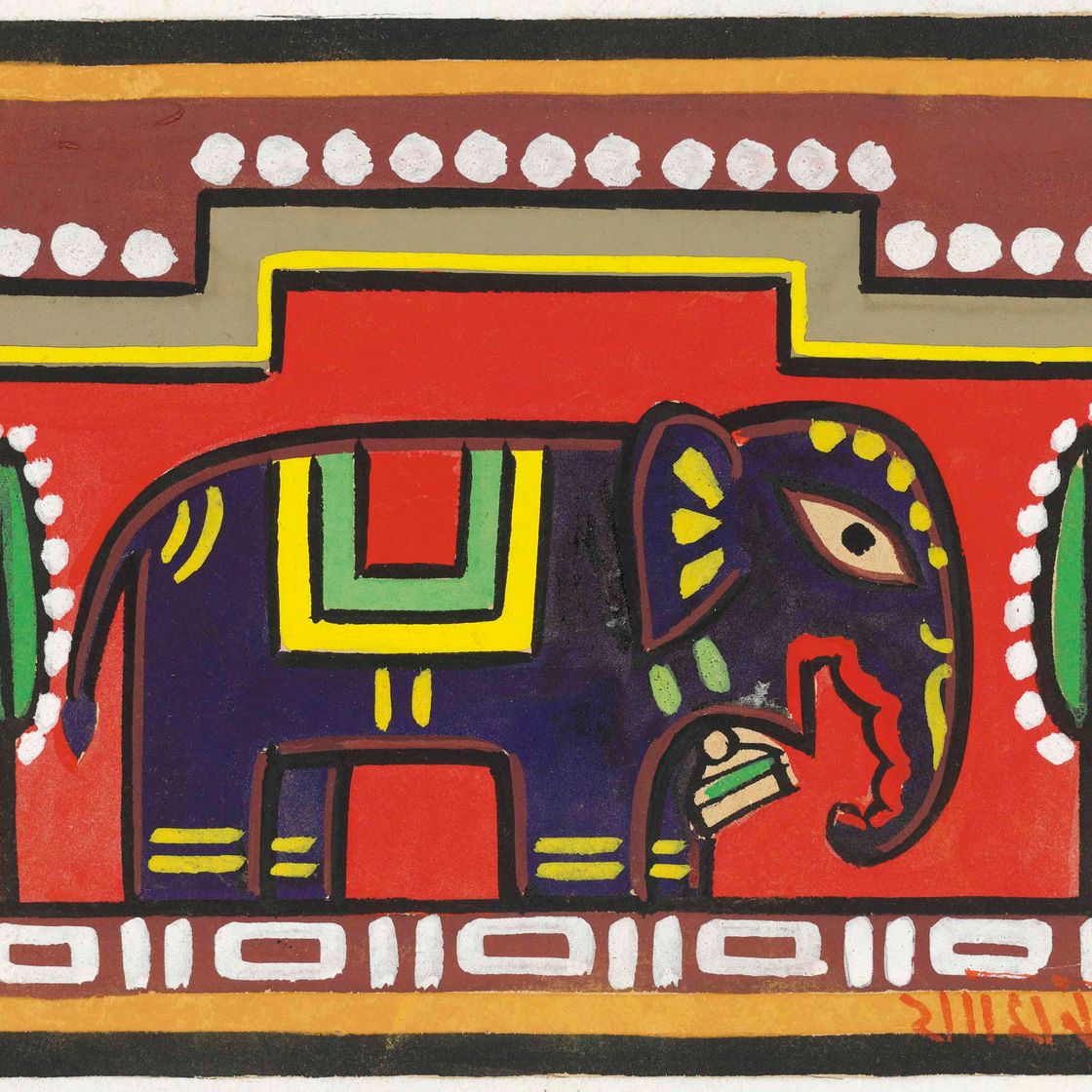 Jamini Roy — Без названия (Слон); Без названия (Птицы), изображение 2
