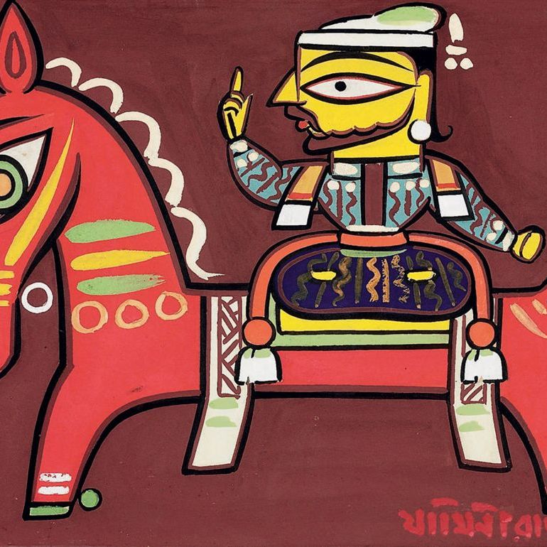 Jamini Roy — Без названия (Раджа на коне)