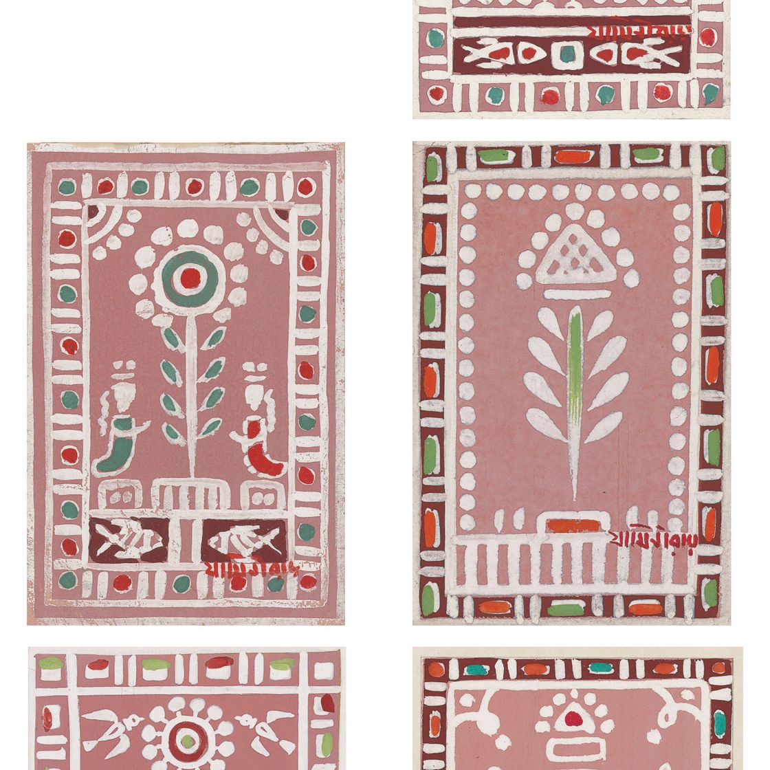 Jamini Roy — Без названия (пять картин)