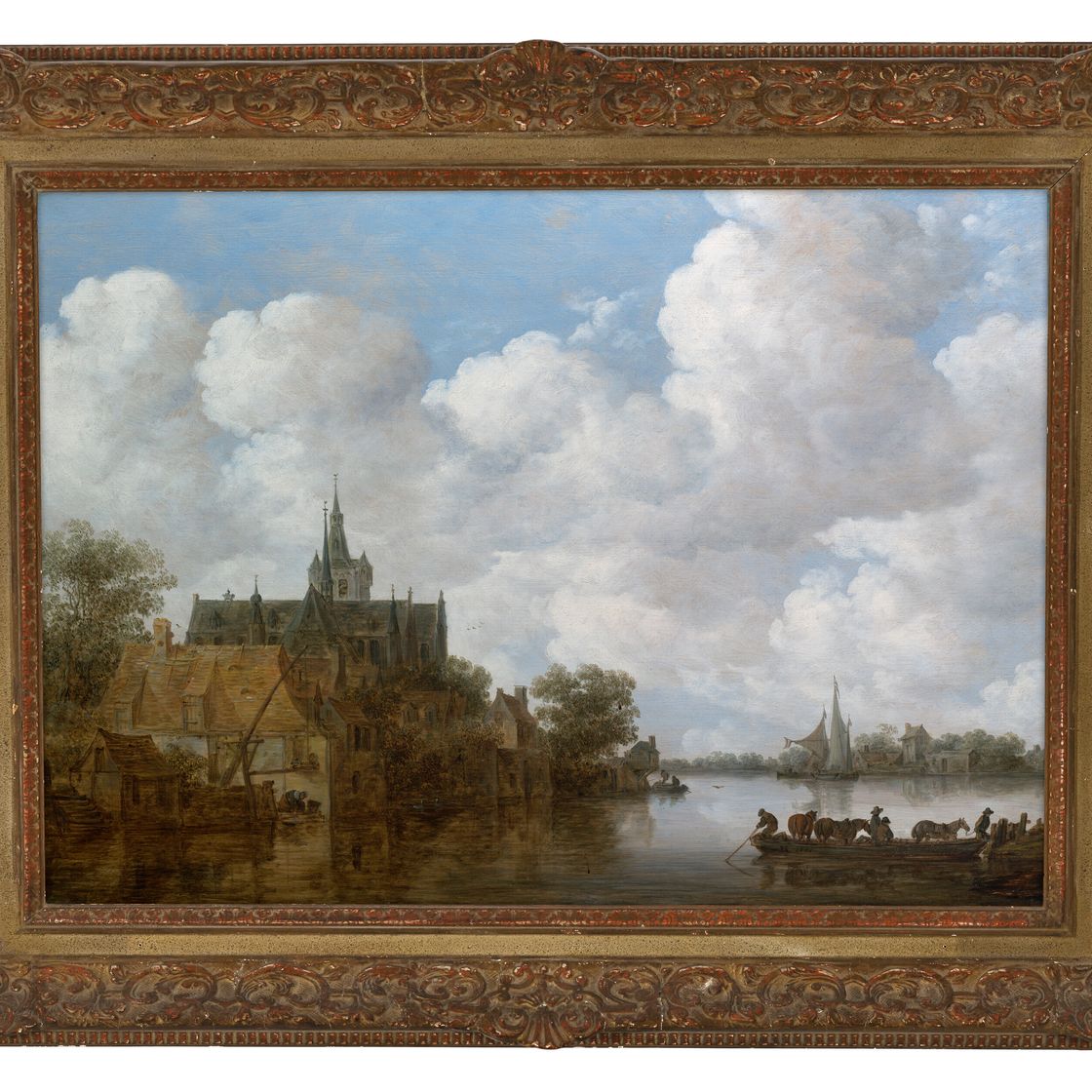 Jan van Goyen — Речной пейзаж с паромом и церковью, изображение 2