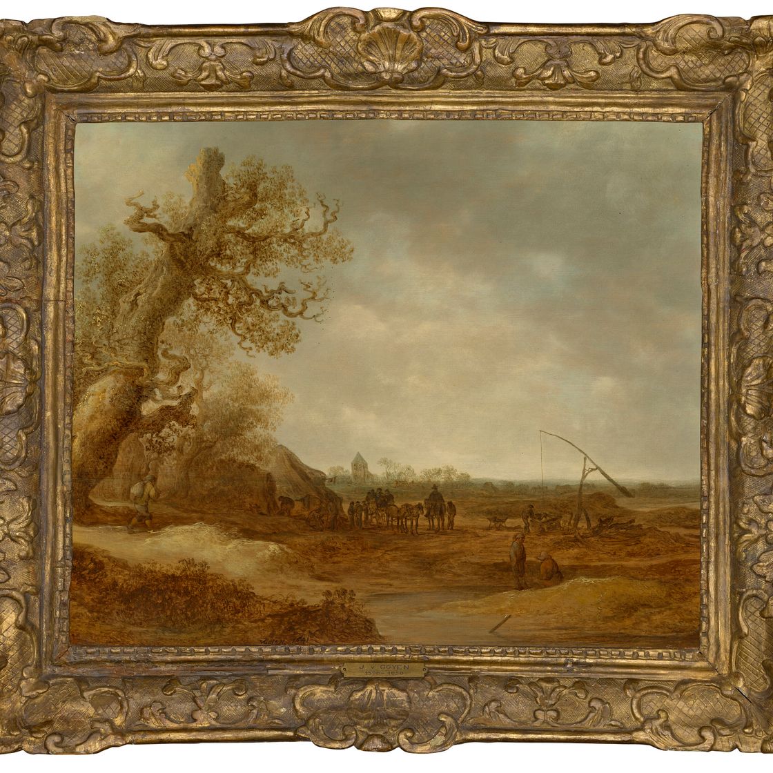 Jan van Goyen — Дюнный пейзаж с фигурами, изображение 1