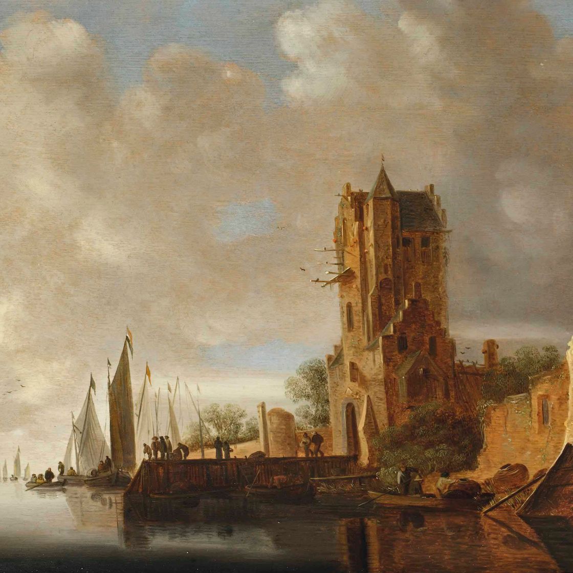 Jan van Goyen — Речной пейзаж с видом на Пеллекуссенпорт близ Утрехта