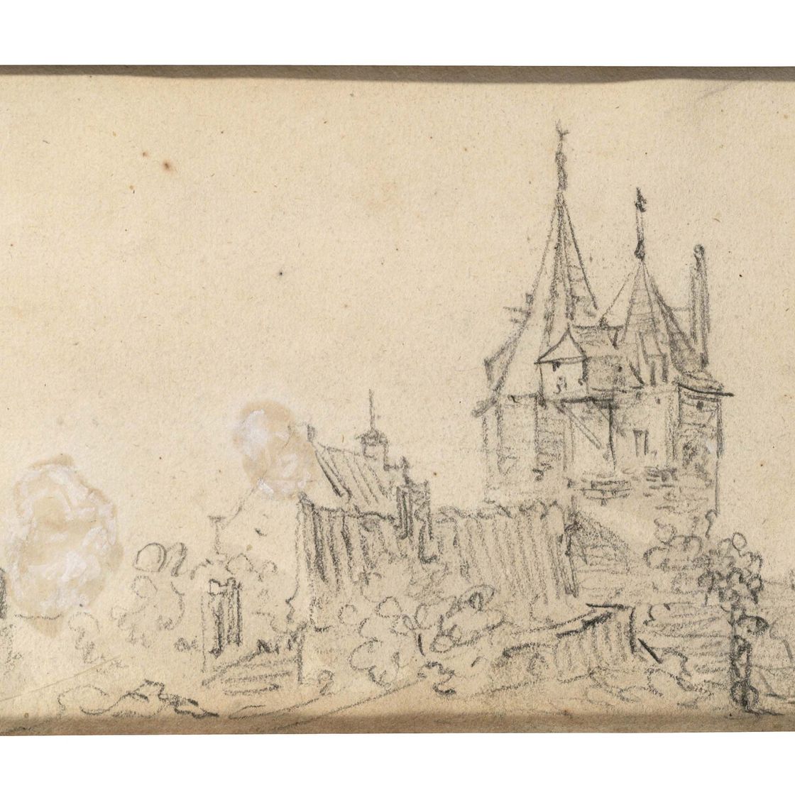 Jan van Goyen — Небольшой замок с двумя башнями, возможно, в Тиле