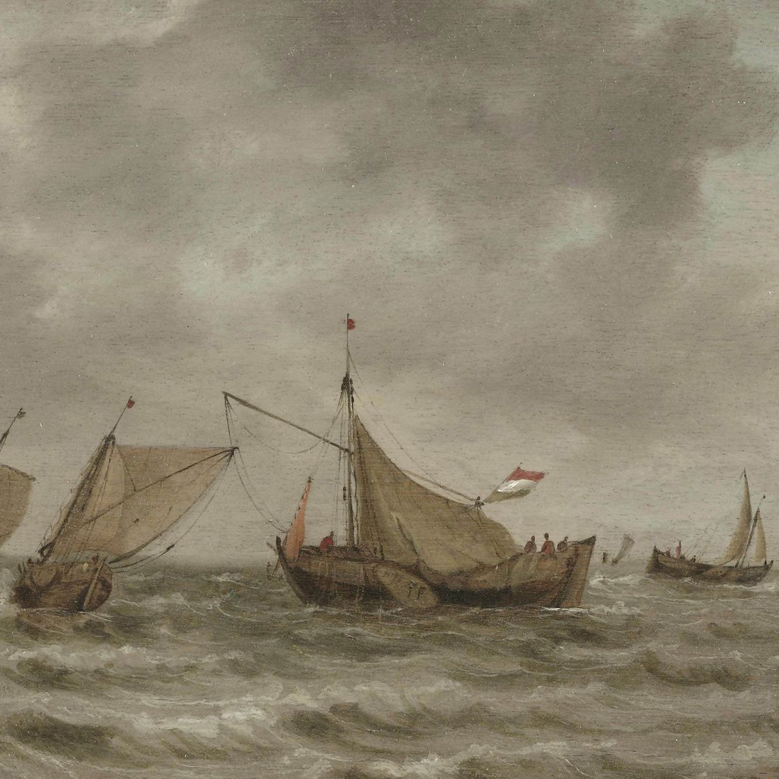 Jan van Goyen — Голландские парусные суда в неспокойной воде