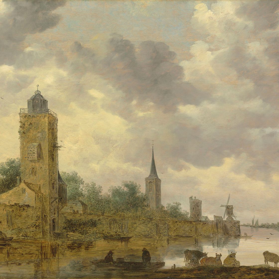 Jan van Goyen — Речной пейзаж с башней и церковью
