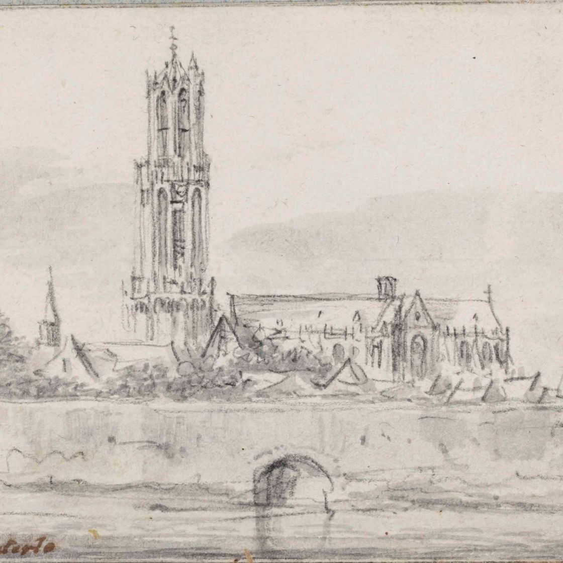 Jan van Goyen — Вид на городские стены Утрехта, с Гертекерком, кафедральным собором и собором Павла Второго, слева направо