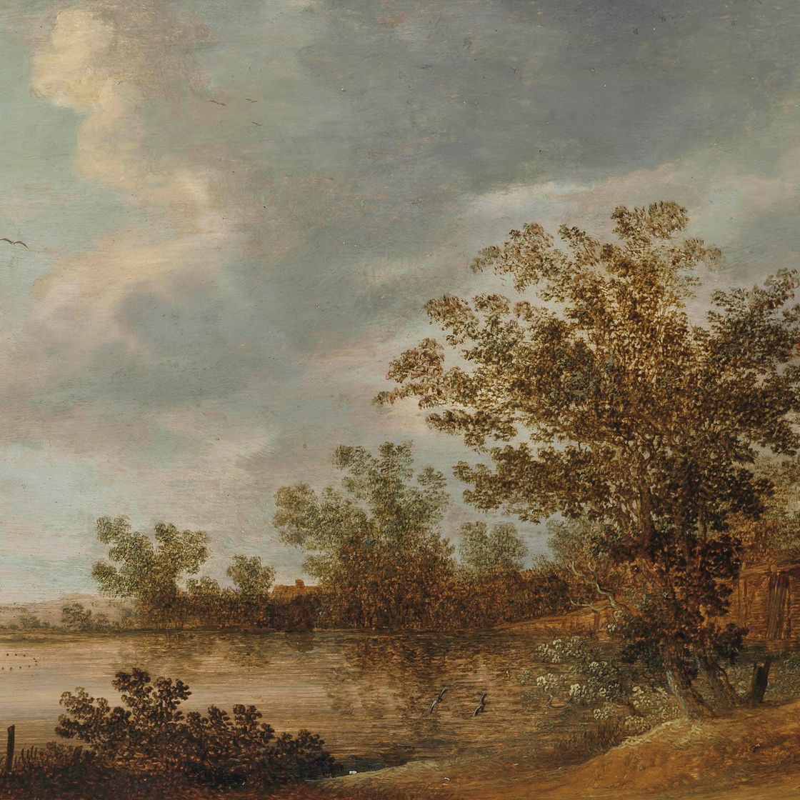 Jan van Goyen — Речной пейзаж с рыбаками, вытаскивающими свои сети