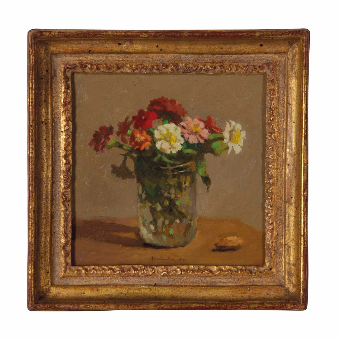 JAR — Циннии в стеклянной банке с миндалем