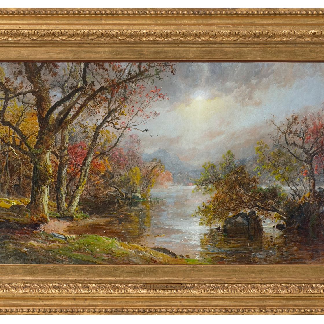 Jasper Francis Cropsey — Туманное утро на озере Гринвуд, изображение 2