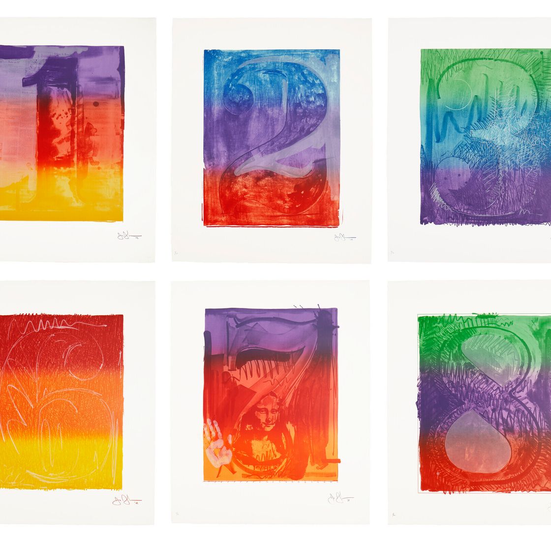 Jasper Johns — Серия цветных цифр, изображение 1