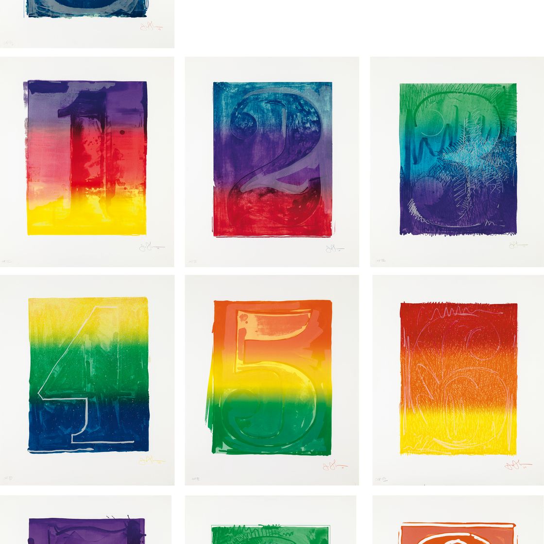 Jasper Johns — Серия цветных цифр (ULAE 59-68), изображение 1
