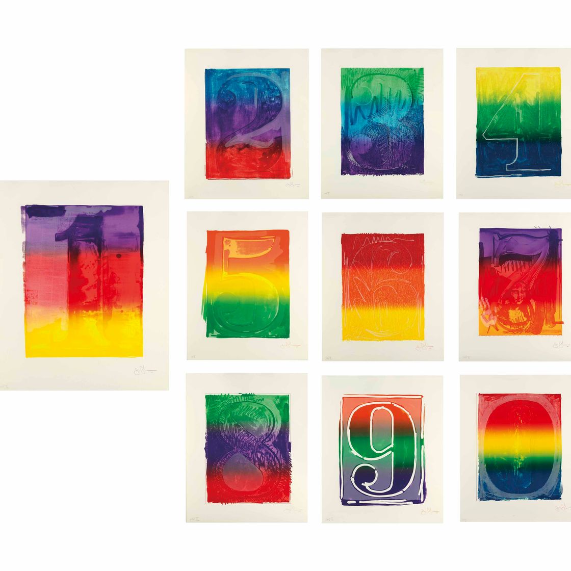 Jasper Johns — Серия цветных цифр