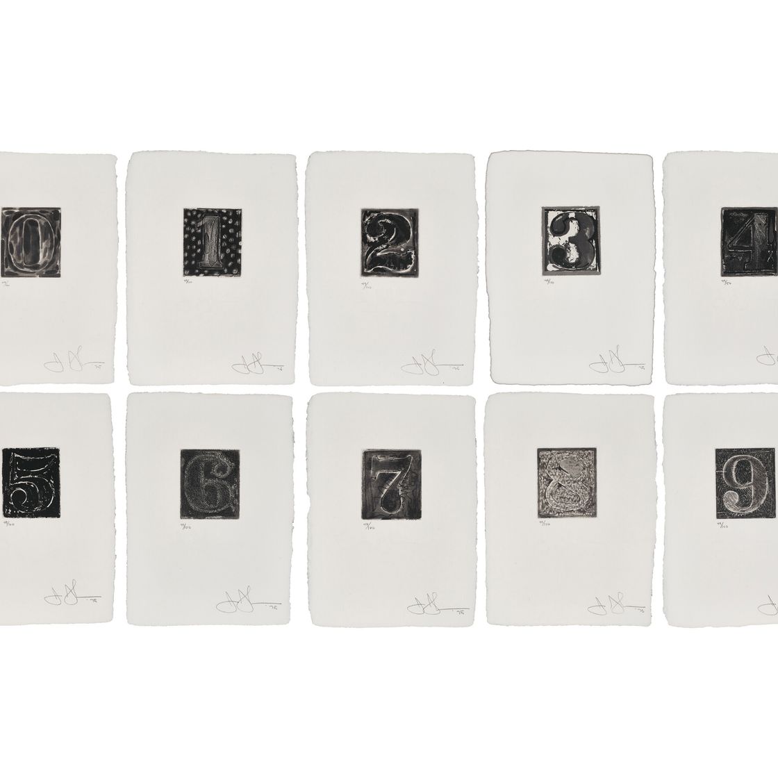 Jasper Johns — 0-9 (Набор из десяти цифр), изображение 1