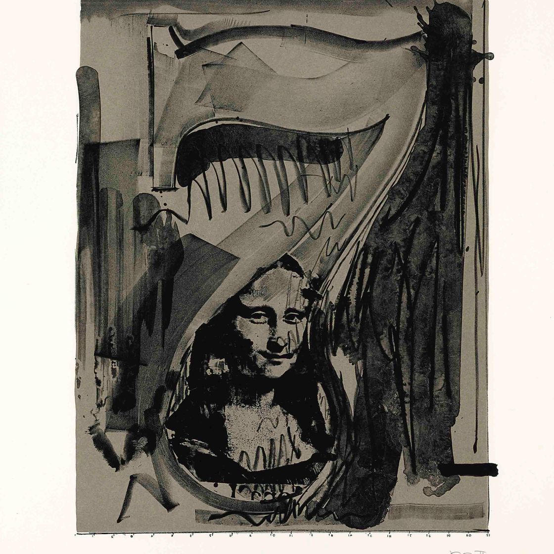 Jasper Johns — Рисунок 7, из серии черных цифр (ULAE 51)