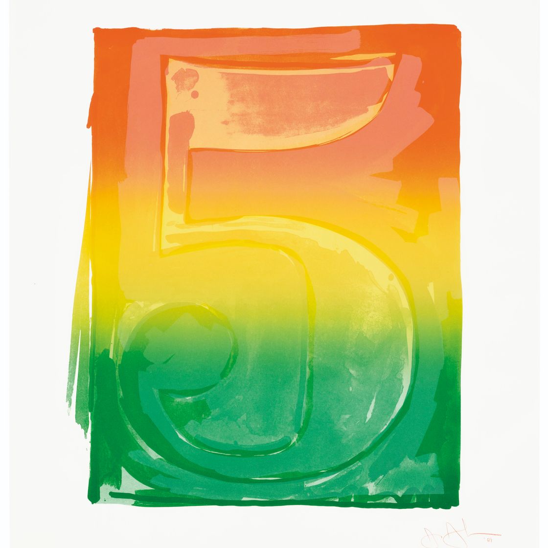 Jasper Johns — Рисунок 5, из серии цветных цифр