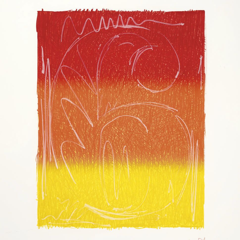 Jasper Johns — Рисунок 6, из серии цветных цифр (ULAE 65)