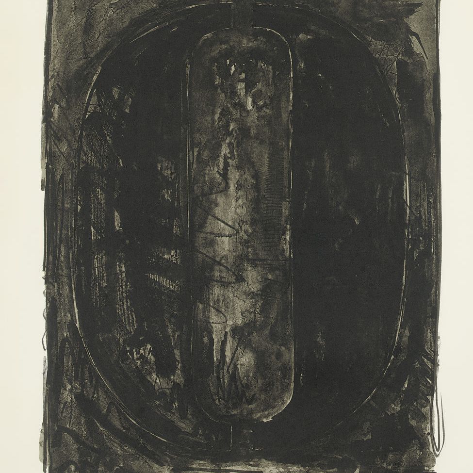 Jasper Johns — Цифра 0 из серии черных цифр (ULAE 44)