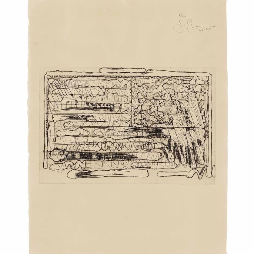 Jasper Johns — 1-я гравюра, 2-е состояние: один оттиск