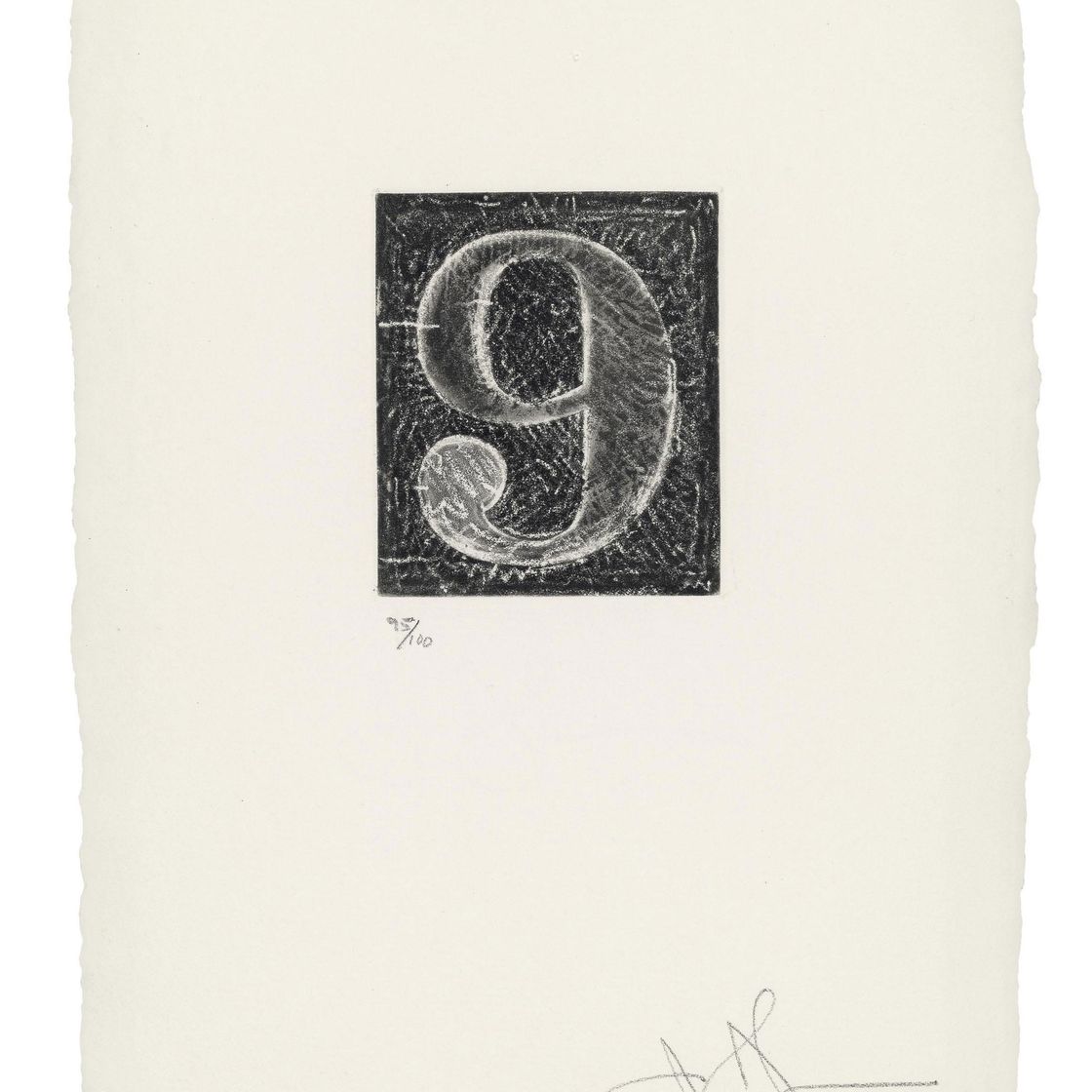 Jasper Johns — 0-9 (Набор из десяти цифр) : две таблички (ULAE 160, 165)