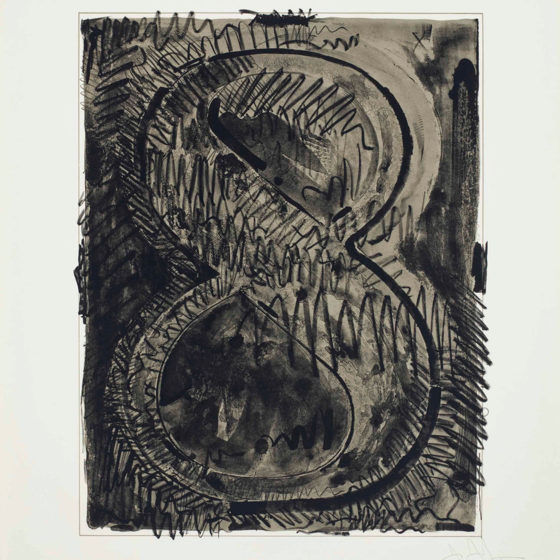 Jasper Johns — Рисунок 8, из серии черных цифр