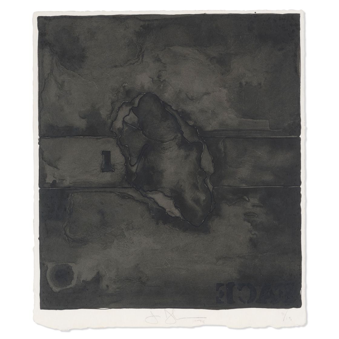 Jasper Johns — Лицо (в черном состоянии), по слепкам с безымянного