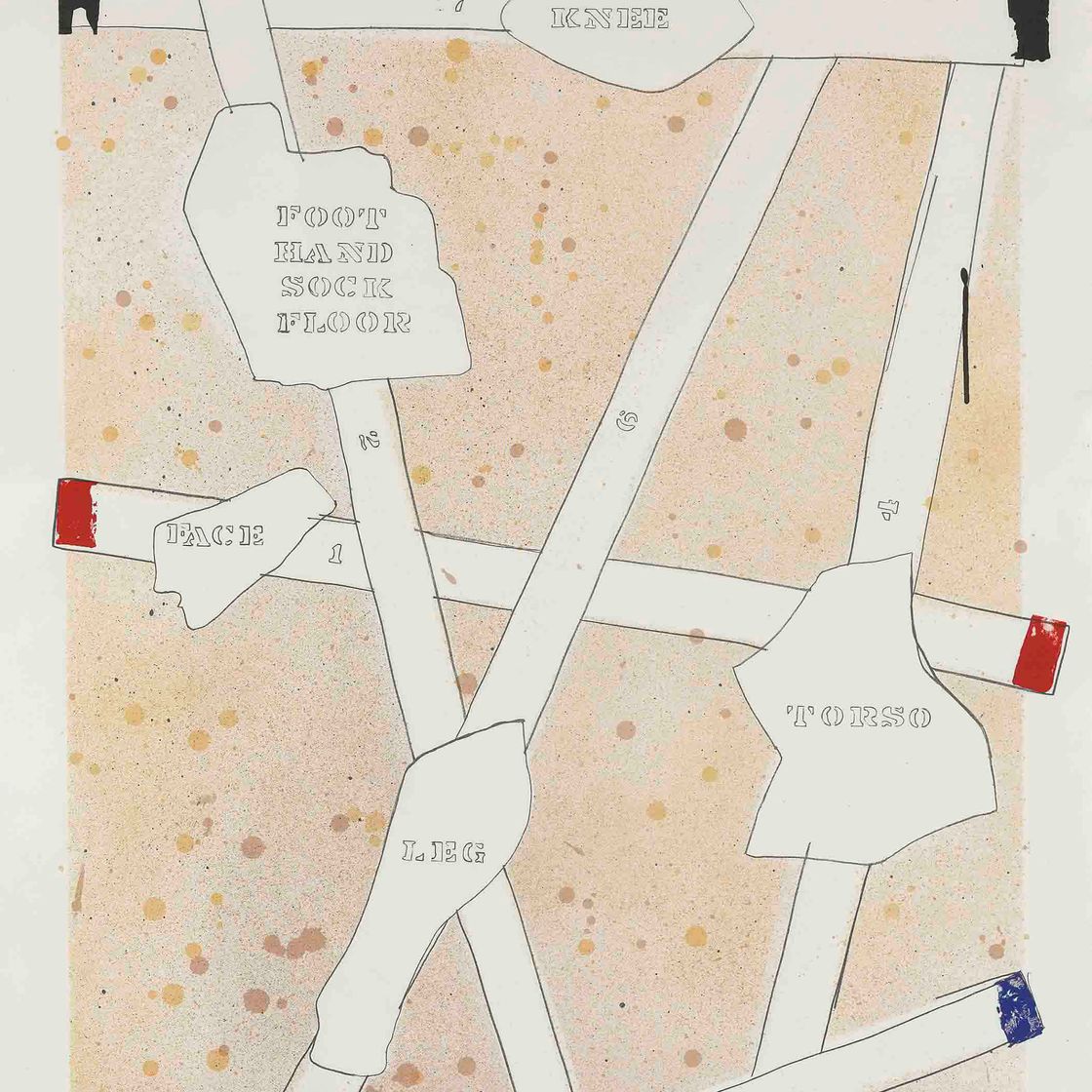 Jasper Johns — Набросок из книги "Без названия I", по слепкам из книги "Без названия" (ULAE 130)