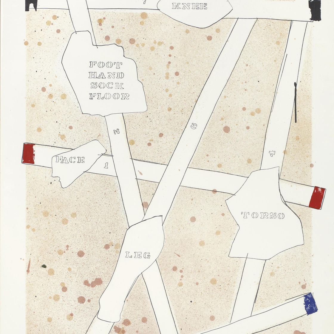 Jasper Johns — Набросок из книги "Без названия I", по слепкам из книги "Без названия" (ULAE 130)